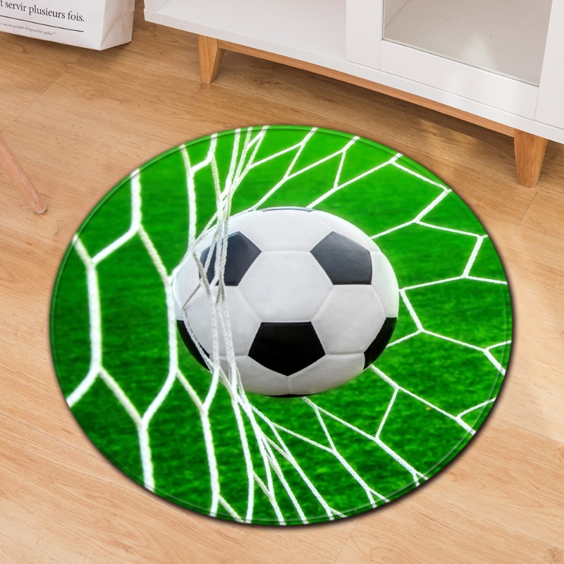 Wholesale Commercial Printing - Voetbalthema rond tapijt Sportstijl Voetbalprint Tapijt