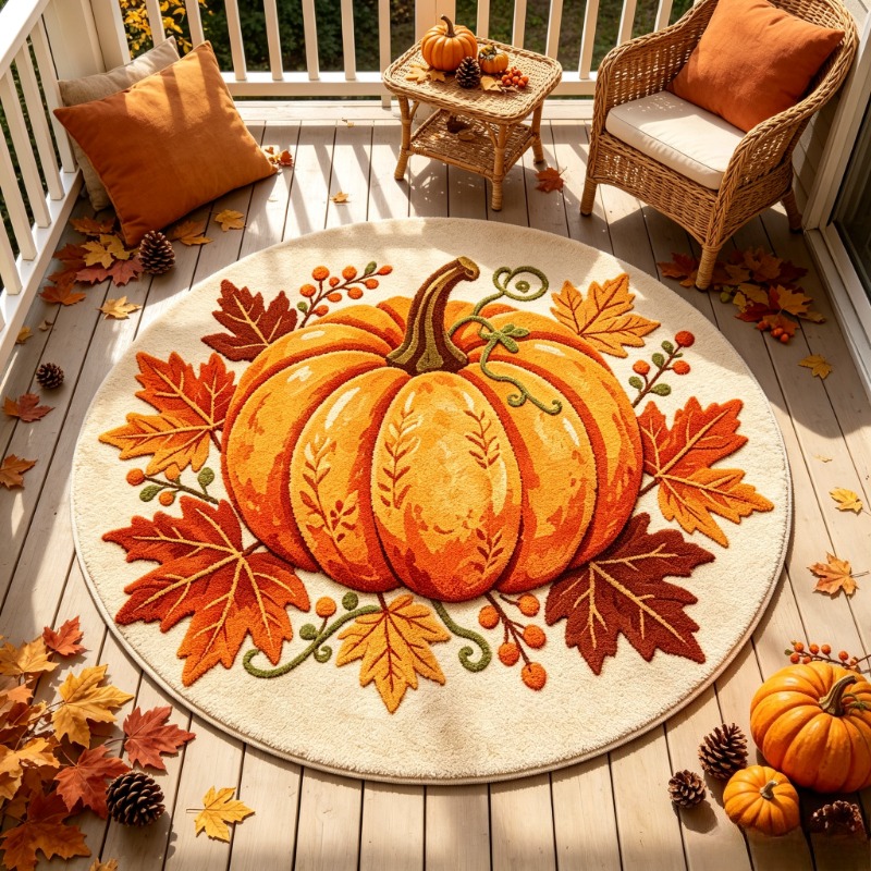 Rond vloerkleed met herfstpomp - Wholesale Commercial Printing recensie en prijs