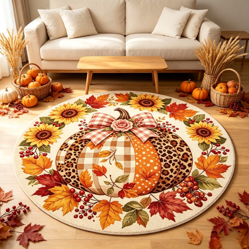 Rond vloerkleed met herfstpomp - Wholesale Commercial Printing recensie en prijs