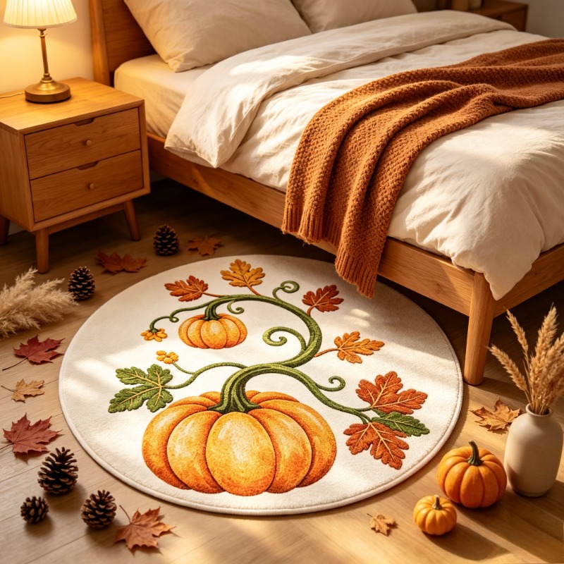Rond vloerkleed met herfstpomp - Wholesale Commercial Printing recensie en prijs